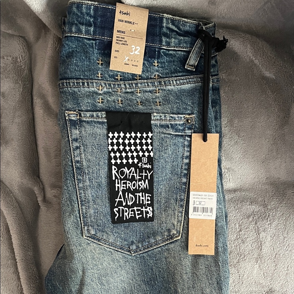 Ksubi Men's Distressed Blue Skinny Jeans